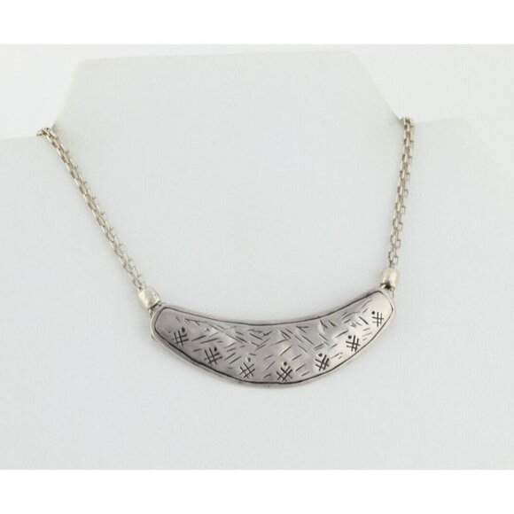 Sterling Silver Etched Lunar Necklace 18" to 20" Silpada - Picture 1 of 8
